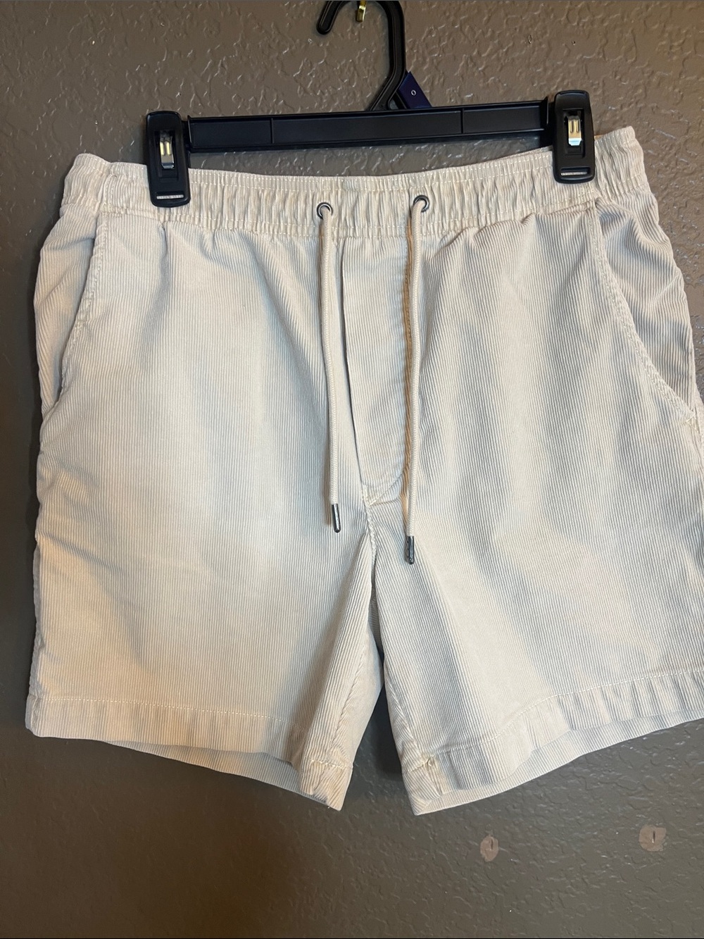 American Eagle Outfitters Cream Corduroy Drawstring Shorts